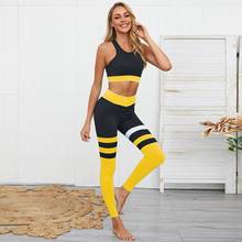 Chándal de Yoga elástico para mujer, ropa deportiva Sexy de retales, alta calidad, para entrenamiento, correr, gimnasio, Fitness, 2019 2024 - compra barato