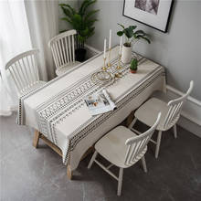 Toalha de mesa de café, toalha de mesa moderna à prova de poeira, com estampa geométrica, para decoração de casa, cozinha 2024 - compre barato