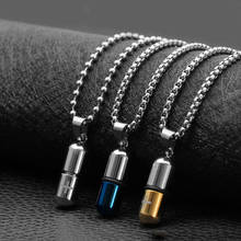 Stainless Steel Pills Pendant Can Be Open Capsule Cremation Urn Necklace for Ashes Perfume Bottle Pendant for Dog Ash Jewelry 2024 - buy cheap