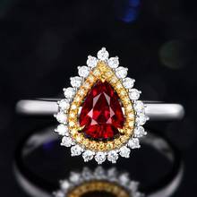 Anillo de Plata de Ley 925 con circonita cúbica para mujer, sortija de boda, plata esterlina, Circonia cúbica, zirconia, circonita, zirconita, Color Rojo 2024 - compra barato