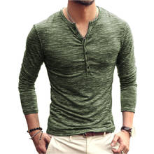 Henley camiseta masculina de manga curta fino ajuste casual tshirt botão popular tricô t camisa para masculino topo verão roupas 2024 - compre barato