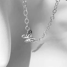 Sole Memory-Cadena de Plata de Ley 925 con forma de mariposa hueca, collar femenino, creativo y fresco, SNE600 2024 - compra barato