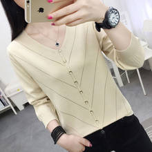 Autumn Spring Style Women Knitted Pullover Tops Lady Casual V-Neck Knitted Pullover Sweater ZZ0977 2024 - buy cheap