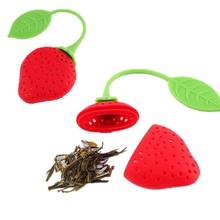 Infusor de chá solto de silicone com design de morango, filtro de folhas de chá com filtro de ervas temperos ferramentas para infusão para saco de chá 2024 - compre barato