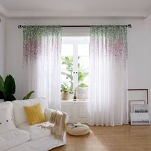 Window Decoration Floral Sheer Tulle Curtains For Living Room Girls Jacquard Pastoral Window Curtain Bedroom Curtains Cortinas 2024 - buy cheap