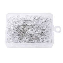 50/100PCS Straight Pins Diamond Pin Crystal Head End Wedding Corsage Boutonniere Floral Bouquet Pins with Plastic Box Sewing Pin 2024 - buy cheap
