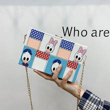 Disney cartoon Donald Duck new girl wild shoulder bag messenger small square bag cute printing box bag 2024 - buy cheap