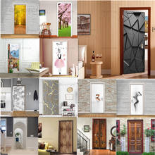 Современная мода 3D наклейки для дверей домашний обновленный Декор обои самоклеющиеся водонепроницаемый постер De Portes DIY Deur стикер Дверь росписи 2024 - купить недорого
