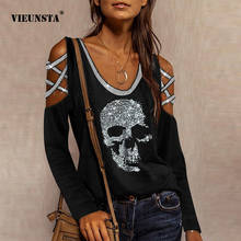 3XL Women O-neck Long Sleeve Zipper T-shirt Top Casual Flower Skeleton Lips Geometric Print T-shirt Spring Summer 2021 Slim Tops 2024 - buy cheap