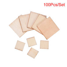 Recortes cuadrados de madera sin terminar, cuadrados de madera en blanco, para manualidades artesanales, 10/20mm, 100/0,4 pulgadas, 0,8 unidades 2024 - compra barato