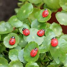 Garden ornaments 10pcs hot cartoon mini ladybird moss micro landscape ornaments DIY ornaments 2024 - buy cheap