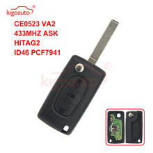 Kigoauto CE0523 Flip remote key 3 button light VA2 434Mhz pcf7941 ASK for Citroen C2 C3 C4 C5 C6 2024 - buy cheap