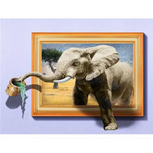 5D DIY diamond painting 3D Elephant Full square/round Embroidery Pattern Cross stitch kits mosaic wall stickers RS1020 2024 - buy cheap