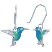 Alloy Flying Blue Hummingbird Bird Earrings Vintage Dangle Drop Earrings Fashion Animal Jewelry for Women Girls Kid 2024 - buy cheap