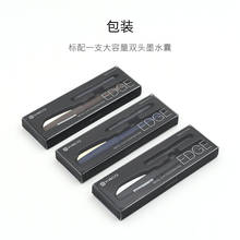 Kaco caneta tinteiro extra fina, 0.38mm, suporte de metal em plástico preto, com 2 peças, tinta, para escritório, caixa de presente 2024 - compre barato