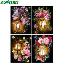 AZQSD-Cuadro de flores y mariposas hecho a mano con diamantes de imitación, 5D, bordado Floral, taladro cuadrado completo, decoración del hogar 2024 - compra barato