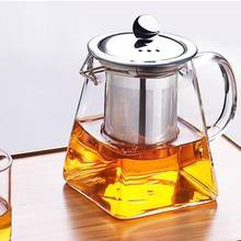 High Temperature Resistance Glass Tea Set Heat resistant Square Glass Stainless Steel Infuser Filter Teapot Oolong Flower Teapot 2024 - buy cheap