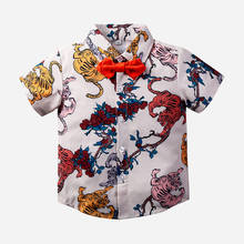 2020 crianças camisas casual animal de manga curta camisas do menino roupas de criança crianças verão roupas de algodão meninos blusa 2024 - compre barato