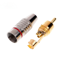 Gold RCA Male Plug Non Solder Audio Video Adapter Connector Male to Male Convertor for Coaxial Cable Balck Red  Wholesale 2024 - buy cheap