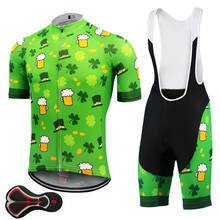 Conjunto de camisa de ciclismo para cerveja, de verão, roupas de ciclismo profissional, maillot, bermuda, gel pad, camisa de bicicleta 2024 - compre barato