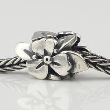 925 prata esterlina designer flor charme talão pequeno buraco só se encaixa europeu 3.0mm pulseira jóias 2024 - compre barato