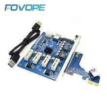 PCIE X1 до 4 PCI-E X16 Расширенный комплект с 1 до 4 портами PCI Express, усилитель переключателя, концентратор, 6 контактов sata USB, переходная карта для майнинга BTC 2024 - купить недорого