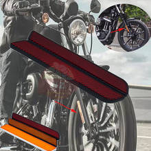 Reflector de horquilla delantera para motocicleta, deslizador de patas inferiores, advertencia de seguridad para Harley Dyna Softail Sportster 136 883 Fatboy, 1200x21MM 2024 - compra barato