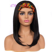 Headband Wig Medium Length Bob Straight Hair Wigs For Women Colorful Turban Wrap Link Straight Hairstyle 2024 - buy cheap