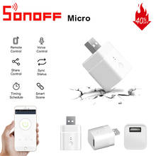 SONOFF-adaptador de corriente Micro Mini USB, interruptor de hogar inteligente con Wifi, 5V, a través de la aplicación eWeLink, Google Home, Alexa, 10/1 Uds. 2024 - compra barato