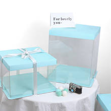 Transparent Square Cake Box Clear Gift Cupcake Box Wedding Party Cake PET Candy Cake Box 1Pcs 6/8/10 inch 2024 - buy cheap