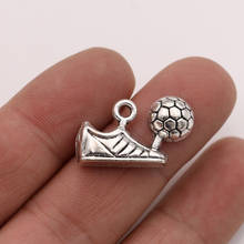 JAKONGO 10pcs Antique Silver Plated Playing Football Charms Pendants for Jewelry Making Bracelet DIY Accessories 25x15mm 2024 - buy cheap