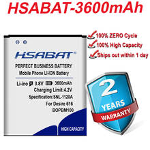 HSABAT Top Brand Battery for HTC Desire 616 D616w v3 D616H d616d 3600mAh BOPBM100 2024 - buy cheap