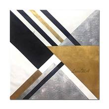 Hand-painted Gold Foil Design Wall Hangings Oil Painting Abstract Picture Canvas Art No Frame Decorative Paintings As Gift 2024 - buy cheap