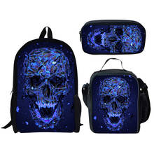 Children's Bags Cool Skull Head Boys And Girls Baby Fashion Travel Backpacks 3PCS Set Backpack Baby Back to School Schoolbags 2024 - buy cheap