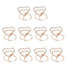 10pcs Heart Shape Place Memo Card Holder Lovely Wire Table Number Holders With Base For Restaurant Wedding Banquet 2024 - buy cheap