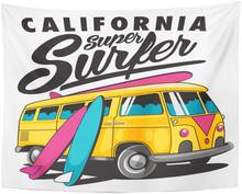 Blue Van Surf Bus Red Groovy California Tapestry Home Decor Wall Hanging for Living Room Bedroom Dorm 60x80 Inches 2024 - buy cheap