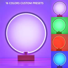 Lámpara de mesa LED colorida RGB redonda creativa con Control remoto, luz de noche recargable por USB, a la cama 2024 - compra barato