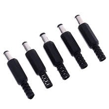 5PCS DC Power Plugs Male Jack Connectors For Welding Line Black DC Power Male Plug Jack Adapters 5.5*2.1mm 2024 - buy cheap