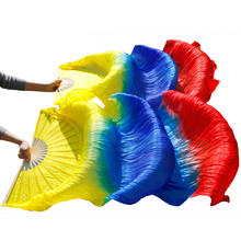 Веер-Фата для танца живота, из натурального шелка/искусственного шелка, цветная фата ручной работы для танца живота, реквизит из чистого натурального шелка, 100% 2024 - купить недорого