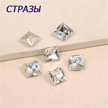 CTPA3bI 4447 Clear Princess Square Cut K9 Glass Crystal Fancy Beads Sew on Rhinestone Point Back Stone For Jewelry Garment  Deco 2024 - buy cheap