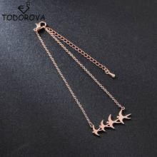 Todorova Flying Flock of Birds Bracelets for Women Girls Swallow Charm Bracelet Rose Gold Color Stainless Steel Jewelry 2024 - buy cheap