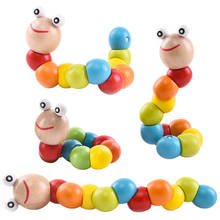 Creative Fun Children's Wooden Caterpillar Puppet Toy Color Can Be Twisted Caterpillar Puppet Educational Toys For Children Gift 2024 - buy cheap