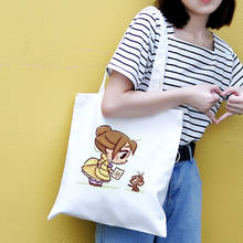Kawaii Princess Cartoon Print Shoulder Canvas Bags Summer  Harajuku Ulzzang Handbag Korean Crossbody Casual Chic Women Bag Purse 2024 - buy cheap