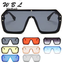 WarBLade негабаритные Квадратные Солнцезащитные очки Мужские цельные винтажные линзы большая оправа солнцезащитные очки для женщин UV400 серебряное зеркало 2019 2024 - купить недорого