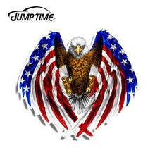 Jump Time 13cm x 11.9cm Bald Eagle USA American Flag Sticker Funny Laptop Decal Stickers Motor Helmet Decoration Car Accessories 2024 - buy cheap