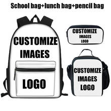 Custom Your Image/Logo 3D Print Backpack High Middle School Backpacks for Teenager Boys Girls Bagpack Student Book Bags Mochila 2024 - buy cheap