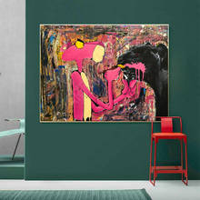 Modern Street Graffiti Art Canvas Painting Pink Leopard Canvas Posters and Prints Wall Art Picture for Living Room Home Decor 2024 - buy cheap
