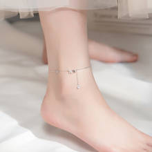 MIQIAO бабочка ножной браслет для женщин браслет на ногу цепочка орнамент серебро 925 пробы Летняя мода круглый бриллиант Циркон Новый 2024 - купить недорого