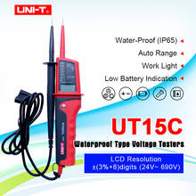 Medidor de voltagem digital UNI-T ut15c, à prova d'água ac/dc, testes de tensão, display lcd, 24v ~ 690v, faixa automática de rotação, frete grátis 2024 - compre barato
