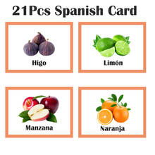Crianças bebê espanhol frutas aprender palavra expressa cartão flash bolso montessori brinquedos educativos cartão de jogos de mesa para crianças 2024 - compre barato